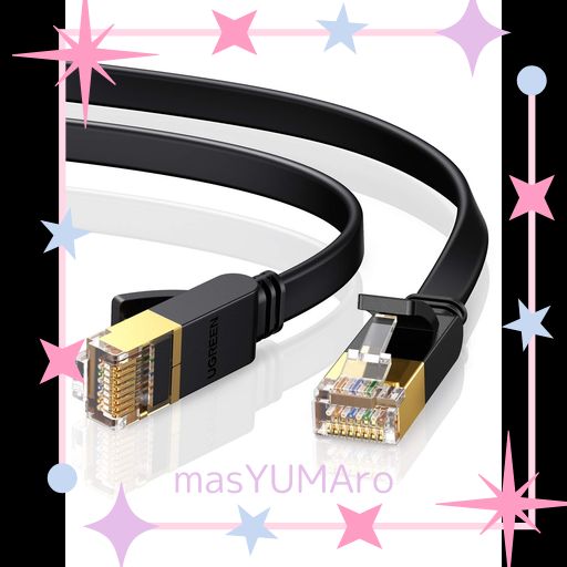 UGREEN LANケーブル カテゴリー7 3M RJ45 コネクタ ギガビット10GBPS&frasl;600MHZ CAT7準拠 イーサネットケーブル STP  爪折れ防止 シールド モデム ルータ PS5 PS4 XBOX等に対応