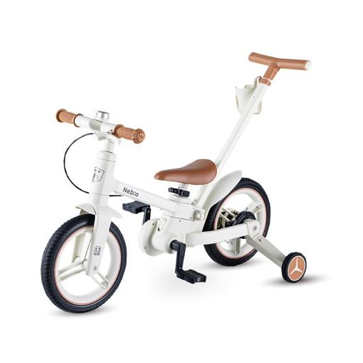 NEBIO (ネビオ) ブレーキ付 5モード可変 折りたためる キッズバイク 2歳から6歳 子ども用 自転車トレーニング ペダルなし自転車 練習 手押し棒 かじきり付き 補助輪付き キックバイク ラン…