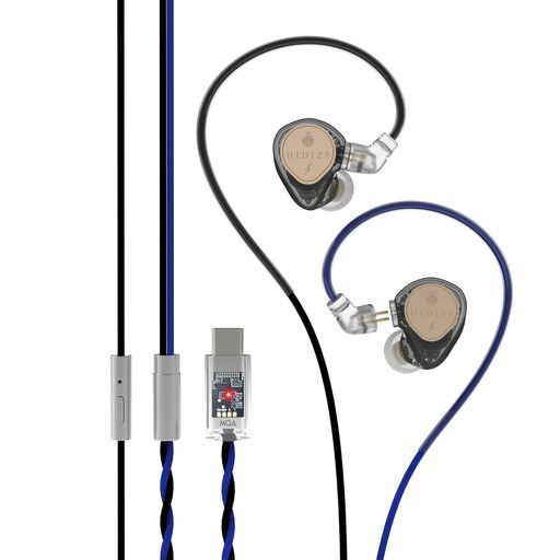 HIDIZS ST2 NEBULA イヤモニ イヤホン 有線 タイプC マイク付き ESS ES9218AC プロチップDAC 高性能デュアル磁気回路ダイナミックドライバー、インラインコントロール、0.78MM 2ピンケーブル マイク…