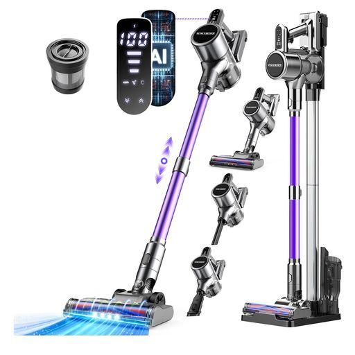 掃除機 コードレス【2027先行発売!自走式!2700KPA超強力吸引&T?V認証吸引効率99.99%!150°広角AI-LEDグリーン光!置くだけ充電スタンド&70分連続稼働!】コードレス掃除機 軽量 700W出力 伸縮パイプ 3…