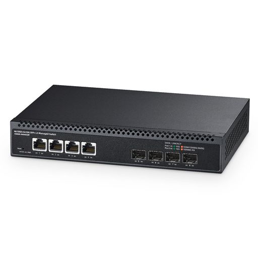 BINARDAT 8ポート10ギガビットマネージドスイッチ、4X10G RJ45イーサネット、1G/2.5G/5G/10G対応、4X10G SFP+、160GBPS帯域幅、L3ウェブマネージド、メタルネットワークスイッチ