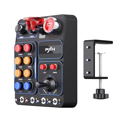 PXN ファームシミュレーションコントローラー - CB1 SIMレーシングボタンボックス、調整可能なクランプ、スピナーノブ付き、PC専用アメリカントラックおよびファームシミュレーションゲ…