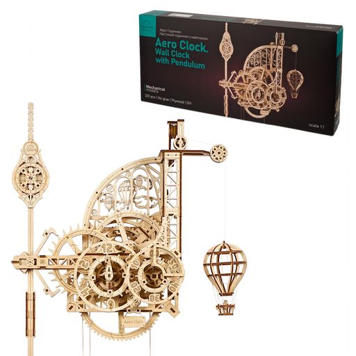 UGEARS エアロクロック 70157 木製パズル 工作 模型 接着剤工具不要 大人 子供