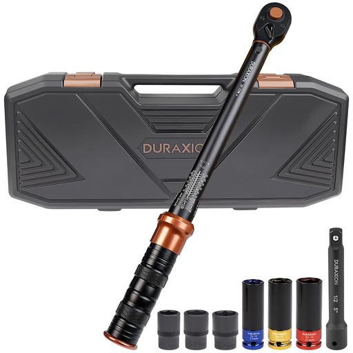 DURAXION 1/2インチトルクレンチ 車 セット タイヤ交換 20-220N.M 8点組 高精度±3% 見やすい 大きい音 CR-V材質付属品 14,258円