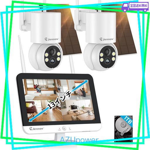 完全無線】JENNOV 防犯カメラ ワイヤレス 屋外 ソーラー 400万画素
