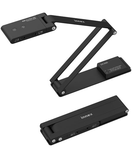 INNEX DC500 USB WEBカメラ/書画カメラ/スキャナー 3-IN-1 1300万画素 4K/30FPS & 1080P/60FPS 2つのフォーカスモード A3サイズ&10CM近接投影 折りたたみ式ポータブル AIノイズ軽減マイク内蔵