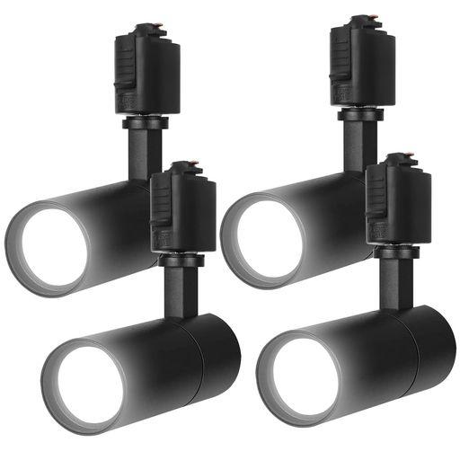 ライティングレール用スポットライト昼白色100W相当 消費電力10W 大光量1000LM,照射角度調節可能 一般家庭照明/演出照明/商業施設/店舗・商品展示用照明 (ブラック 4個セット)