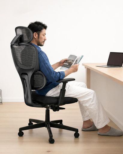 PROTOARC EC300 人間工学オフィスチェア ワークチェア デスクチェア 座面スライド 3Dヘッドレスト メッシュチェア