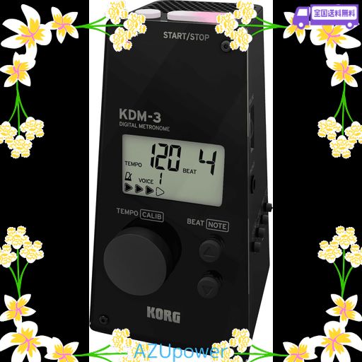 KORG(コルグ) メトロノーム KDM-3 BK ブラック 個人練習 パート練習 アンサンブル練習に最適 大音量 120時間連続稼働 軽量 コンパクト 持ち運び