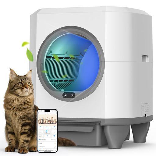 OROLEY 猫 自動トイレ 猫 トイレ 自動 猫トイレ 自動 自動トイレ 猫 猫自動トイレ 自動猫トイレ 自動清掃 アプリ操作対応 多頭飼いOK 静音 猫トイレ 消臭アロマ付き ニオイ漏れ防止 9種セン…