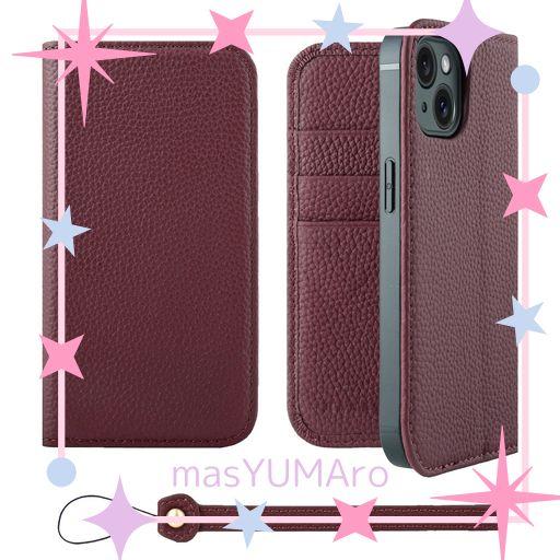 HANATORA FOR IPHONE 15 ケース 手帳型 本革 スマホケース スマホ スタンド ストラップ 付き シュリンクカーフレザー ベルトなし マグネットなし ワイン H0XA-15-WINE ギフト 誕生日 女性 男性 彼女 …