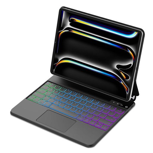 【2025新型対応】IPAD PRO 13インチマジックキーボード(M4 2024 M5 2025) タッチパッド搭載 ケース付き 磁気吸着式 日本語配列 BLUETOOTH接続 バックライト付き 自動スリープ 多角度調整 USB-C充電対…