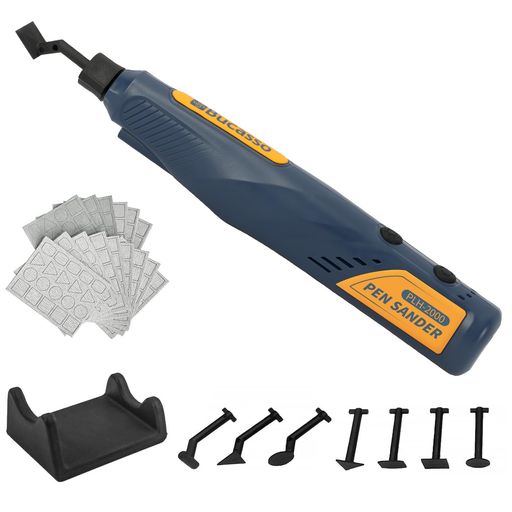 BUCASSO ペンサンダー バッテリー式 LEDライト搭載 5段変速 最大8700回/分 プラモデルヤスリセット 先端アーバー8種 ヤスリペーパー 5種計15枚 ヤスリ加工・仕上げ PLH-2000