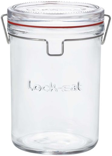 アデリア(ADERIA) ロック・イート ストレージ 1000ML 化粧箱入 イタリア製 保存容器 ガラス キャニスター 密閉容器 調味料入 瓶 密閉 米びつ コーヒー豆 H7574