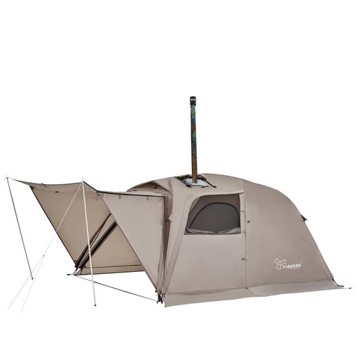 VIDALIDO テント 2人用 バイク用 ツーリングドーム ツールーム ソロテント 軽量 コンパクト 広い前室付き 煙突穴付き キャンプ アウトドア 4シーズン 春夏秋冬適用