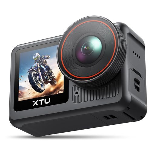 XTU X3 アクションカメラ 6K/30FPS 4800万画素 本機防水10M 1/2′′CMOSセンサーとAMBARELLA H22チップ搭載SUPERSMOOTH手ぶれ補正4.0 縦向き撮影対応 音声制御 外部マイク対応 5GWIFI