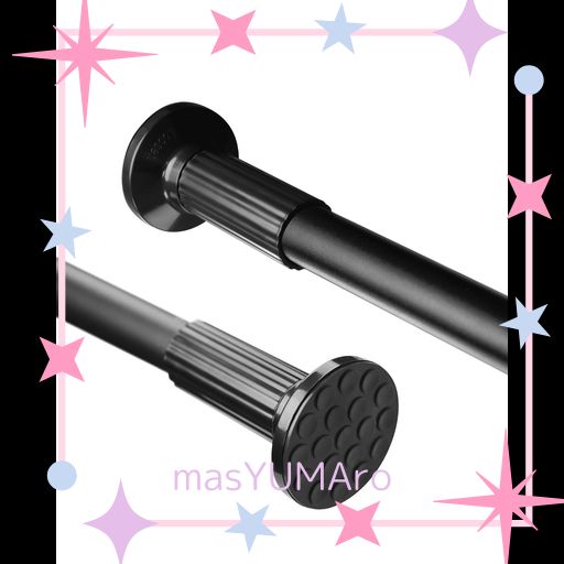 突っ張り棒 強力 4M つっぱり棒 伸縮棒 強負荷 ものほし竿 ドリル不要 物干し竿 洗濯物干し 布団干し 室内 屋外 調節簡単 耐荷重30~10KG 直径32MM ブラック (130-420CM)