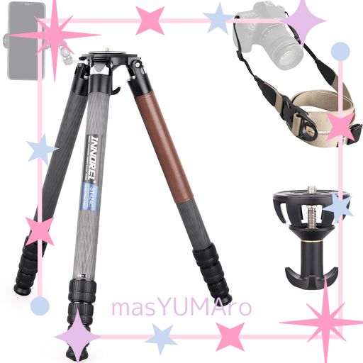 INNOREL カーボン 三脚 カメラ用 大型 一脚可変 耐荷重 42KG 四段 10-210CM チューブ径 42.4/38.4/34.4/31.0MM ボウルアダプター 75MM ナットロック式 ビデオ デジタル カメラ 一眼レフ デジカメ DSLR