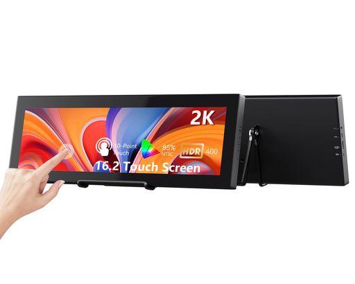 16.2インチ 2K QHD IPS 2608×720 タッチスクリーン サブモニター、IPS ストレッチバー LCD タッチディスプレイ HDMI USB-C、トラベルノートパソコン用モバイルタッチスクリーン WINDOWS AIDA64 GPU