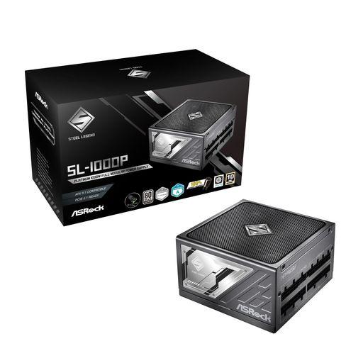 ASROCK STEEL LEGEND 次世代GPU対応PC電源ユニット1000W PCIE5.1対応 80PLUS PLATINUM ATX 3.1フルモジュラー 12V-2X6 ケーブル付属SL-1000P