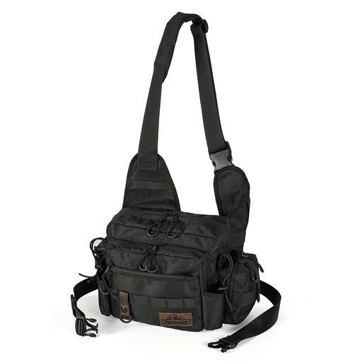 GLORISUNITY タックルバッグ ホールディングショルダーバッグ ロッドホルダー 5WAYフィッシングバッグ 防水 釣りバッグ 大容量 ダブルファスナー 可動式肩パッド 着脱式ウエストベルト プラ…