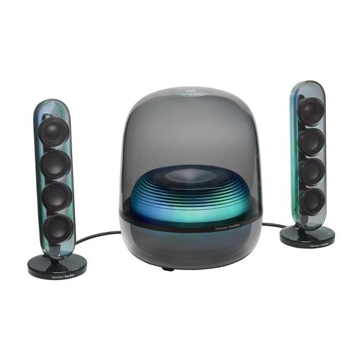 HARMAN KARDON SOUNDSTICKS 5 WIRELESS BLUETOOTH AURACAST 対応 2.1CH スピーカー/サブウファー搭載/電源ケーブル駆動/HDMI(ARC)搭載/3.5MMアナログ入力搭載 / アプリ対応/ブラック