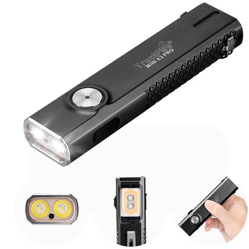 TRUSTFIRE MINI X3 PRO EDCフラッシュライト 2050ルーメン 高輝度 懐中電灯 USB-C充電式 6つの光源 耐衝撃 IPX6防水 防災ライト コンパクト ハンディライト 磁気テール 蛍光剤検定 汚れ対策 工事現場 …