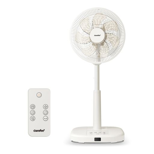 COMFEE’ 扇風機 DCモーター リビング 静音 リモコン付き 左右自動首振り 上下角度調節 風量9段階調節 1~7H タイマー機能 強力送風 省エネ 小型 コンパクト 洗える 7枚羽根 軽量 ベージュ色