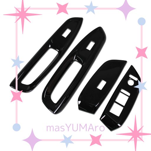 RUIQ ホンダ 新型 フィット 4代目 GR系 専用 内装 ドア ウィンドウ ボタン スイッチ パネル カバー ガーニッシュ HONDA FIT 専用設計 (ピアノブラック)