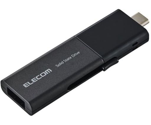 エレコム 外付けSSD USB3.2 GEN1 対応 スライド式 マニュアルQRシール付 250GB ブラック ESD-EWB0250GBKR
