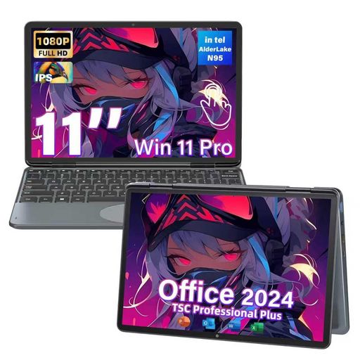 2IN1 ノートパソコン タッチスクリーンPC【WIN 11/OFFICE 2024搭載】パソコンノート10.95インチIPS解像度(1920*1200)/第12世代ALDER LAKE-N95 最大3.40GHZ/LPDDR4 16GB 