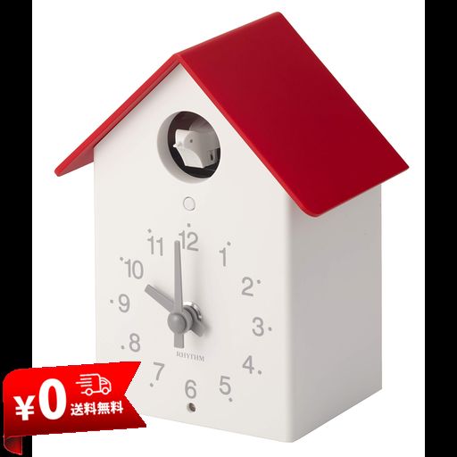 リズム（RHYTHM）置き時計 掛け時計 兼用 ふいごカッコー R797 水色