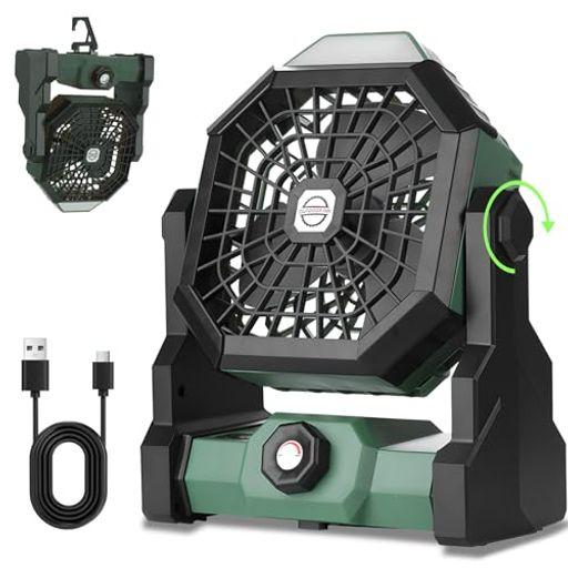 CANPLUS 扇風機 キャンプ 卓上扇風機 7800MAH大容量バッテリー 最大15時間連続使用 USBファン 卓上 吊り下げ デスクファン サーキュレーター 小型 静音 DCモーター アウトドア 強力送風 キ ャン…
