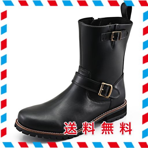 デイトナ(DAYTONA) バイク ブーツ ライディングブーツ エンジニアブーツ 本革 牛革 シフトパッド内蔵 サイドジップ HBS-004 ブラック 24.0CM/レディース 96978