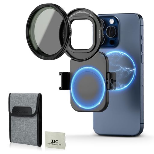 JJC MAGSAFE対応 スマホ レンズフィルター アダプター + 67MM可変NDフィルター キット NDV2-128 減光 IPHONE 17 / IPHONE 16 15 14 PLUS PRO MAX スマホ 67MMフィルターに適用