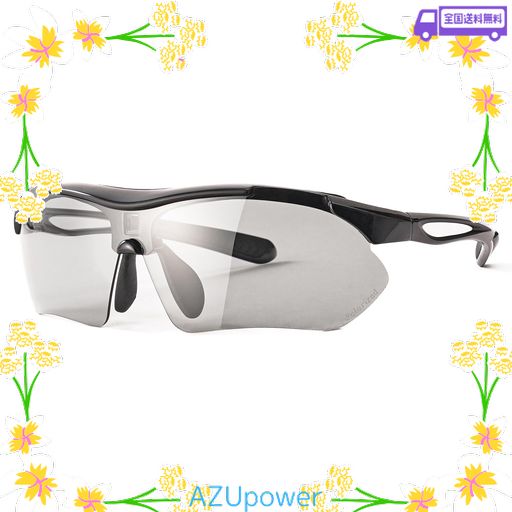 スポーツサングラス メンズ【偏光 薄い色レンズ UV400】ゴルフ ランニング テニス 野球 サイクリング ドライブ対応/超軽量 アジアンフィット/鼻パッド調節可能/UVカット/ブルーライトカッ…