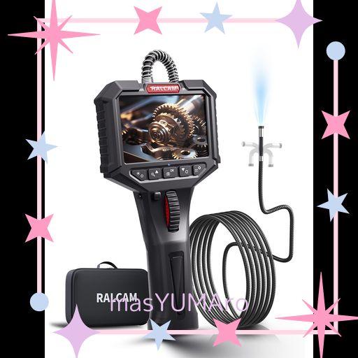 RALCAM 先端可動式ファイバースコープ 3.5インチIPS液晶 防水IP67 工業用内視鏡カメラ 6灯LED調光可能 日本語対応 (8.5MM-3M半剛性ケーブル)