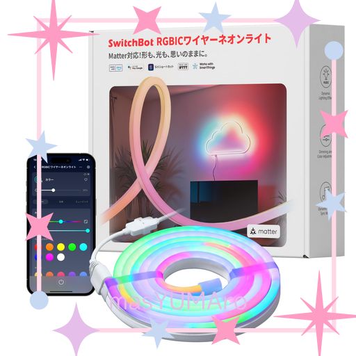 SWITCHBOT RGBIC ワイヤー ネオンライト LEDテープライト - スイッチボット 間接照明 RGB 1600万色 高輝度 昼光色 マルチカラー 調光調色 クリスマス パーティー 飾り イルミネーション WI-FI BLUETOOT…
