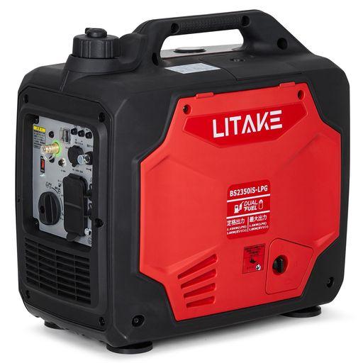 LITAKE インバーター発電機 LPガス・ガソリン両用 定格出力1.6KVA/1.45KVA 最大出力1.8KVA/1.6KVA プロパンガス発電機 ガソリン発電機 50HZ/60HZ切替 並列運転 過負荷保護 オイル不足警告 ポータブル…