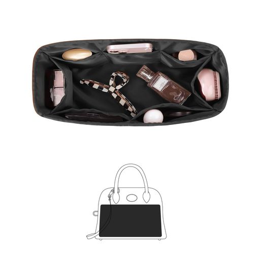 KINGS IN BAG バッグインバッグ サテン素材 軽量 小さめバッグ用 荷物整理 型崩れ防止 ボリード用(ブラック、ボリード31用)