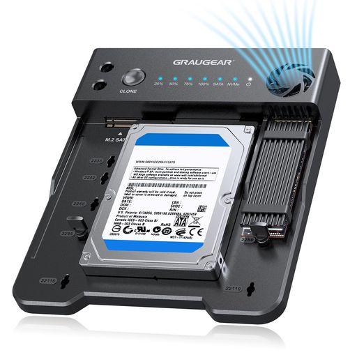 GRAUGEAR SATA SSD/HDD TO M.2 NVME ドッキングステーション USB-C 10GBPS クローンステーション M.2 NVME SSD TO SATA 2.5インチ/3.5インチ SSD & HDD コンバーター