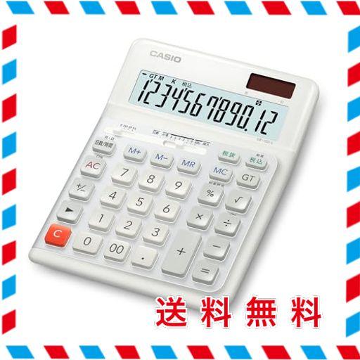 カシオ 人間工学電卓 左手用 12桁 日数&時間計算機能 デスクタイプ ホワイト DE-12D-L-WE-N エコマーク認定