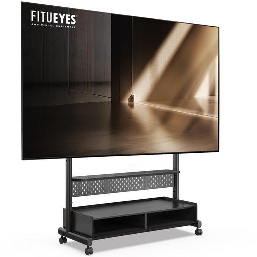 FITUEYES テレビスタンド Kシリーズ テレビ台 マウント付き 移動式 60~100インチ 大型テレビに対応 耐荷重80KG 有孔ボード付き 高さ調節可能 大容量収納 安定性よい 木製 ブラック K-A211003WB 19,499円