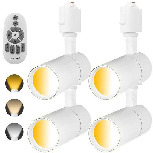 ライティングレール用スポットライト100W相当 調光 調色 リモコン付き 電球色昼光色昼白色 消費電力10W 大光量1000LM,照射角度調節可能,2.4GHZ無線式遠隔操作,30分/60分お休みタイマー 常夜灯 …