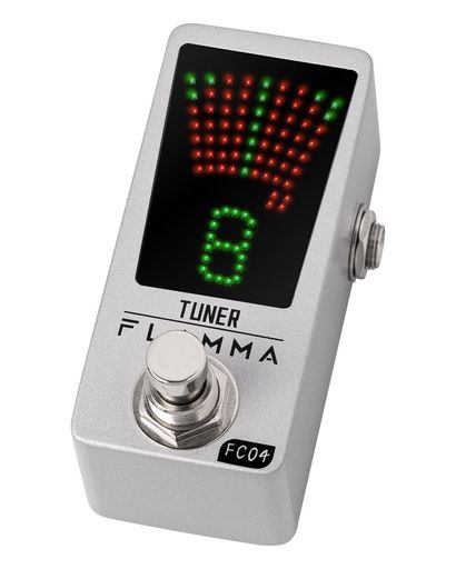 FLAMMAチューナーペダル FC04 クロマチックギターチューナーペダル、ギターやベース用の高精度1セントチューニングペダル、ピッチインジケーター付き、トゥルーバイパス