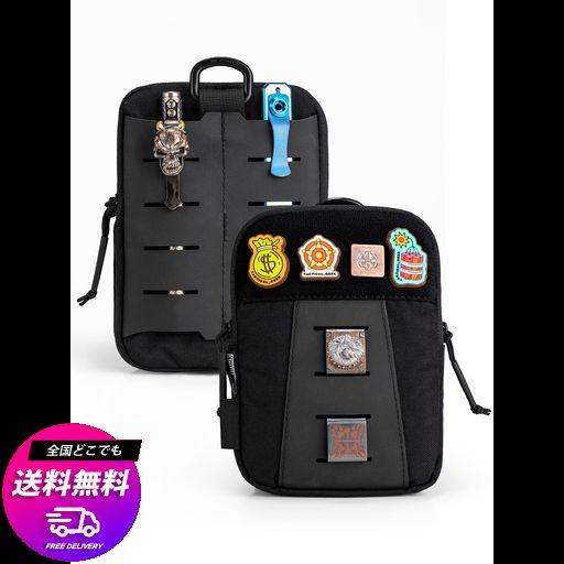 TACTICAL GEEK BLOCK K EDC コンパクトウエストポーチ バッファーパッド付き 実用的なポケット収納ボックス ナイロンジッパーツールバッグ 多用途小物整理用具 日常携帯に最適(BLACK)