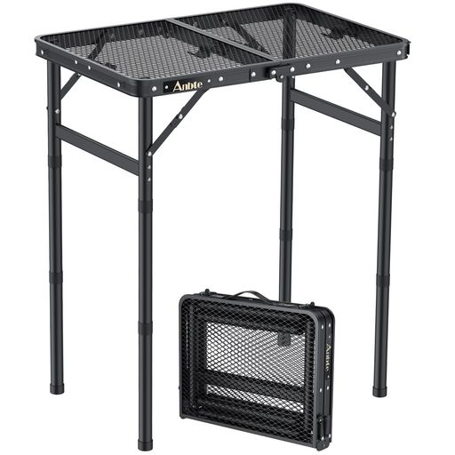 ANBTE 折りたたみ食べ物屋速見表 アウトドア用 88×40コマーシャル/58×40コマーシャルメッシュ天板 軽銀製キャンプテーブル 3座標軸高さかい繕う(26/48/70コマーシャル) ピクニック速見表 パウダーコンパクト納める 持っていく助けになる 軽さ ポータ…