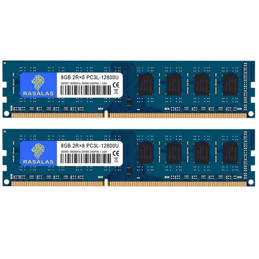 DDR3L-1600 PC3L-12800U 8GB×2枚 UDIMM デスクトップPC用メモリ 16GB 240PIN 電圧1.35V & 1.5V 両対応