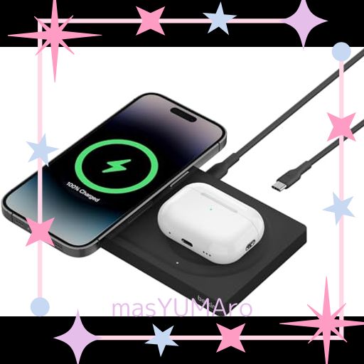 BELKIN [APPLE公認] 2 IN 1 MAGSAFE充電器 最大15W高速充電 ワイヤレス 