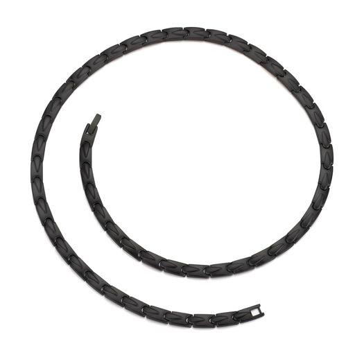 [BEFOSHINN] ゲルマニウムネックレス、純度99.999%のゲルマニウム石46個、静電気除去 純チタンネックレス、ギフトボックス包装、毎日のマッチング、誕生日プレゼントに適しています (ブラッ…